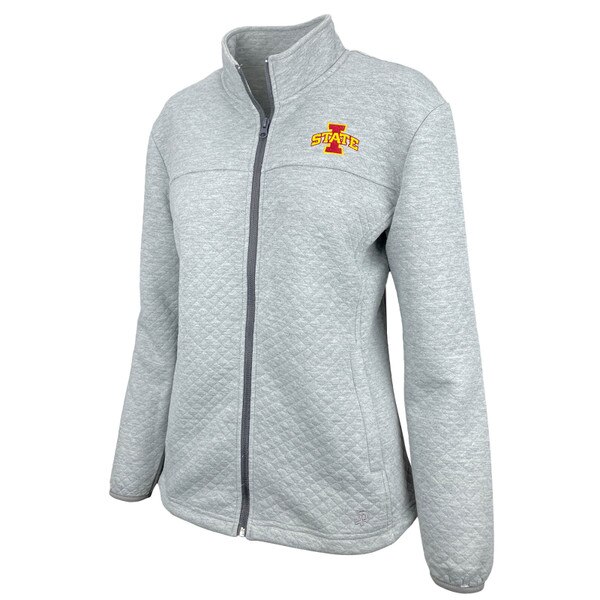 Authentic Brand Women's I-State Gray Quilted Full-Zip Jacket